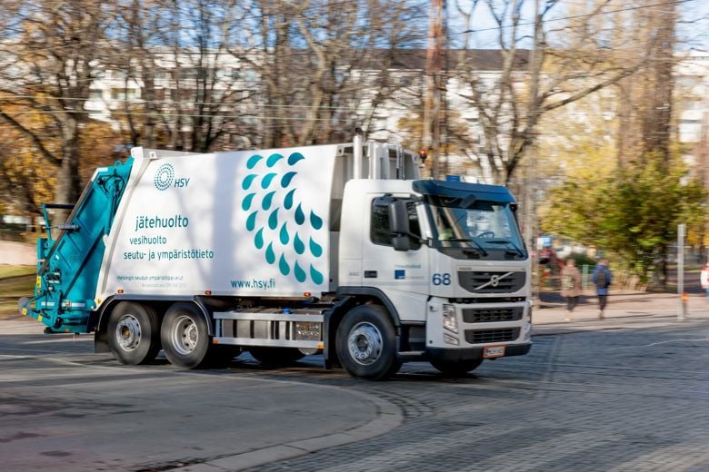 HSY:n jäteauto liikenteessä